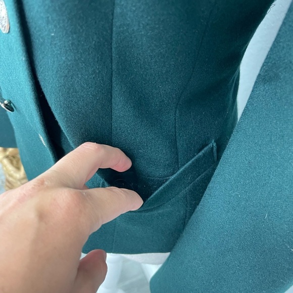 Vintage Pendleton Pine Green Wool Double Breasted Short Style Coat Jacket - Picture 3 of 9